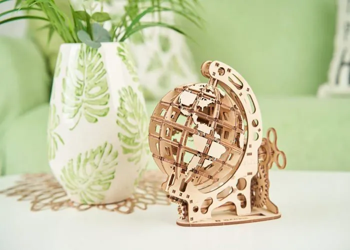 Maquette Globe Terrestre - Mr. PlayWood - 125 pièces - Bois - 17,5 x 18,5 cm - Puzzle 3D-5
