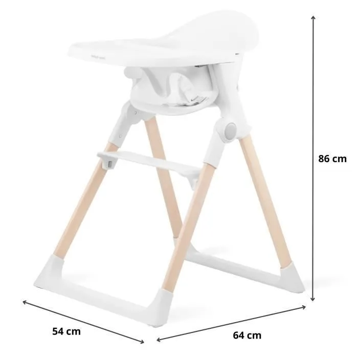 Chaise haute bébé Nina pliable de 6 mois à 3 ans, plateau repose-pieds, sangles de sécurité, patins antidérapants fixation pratique-3