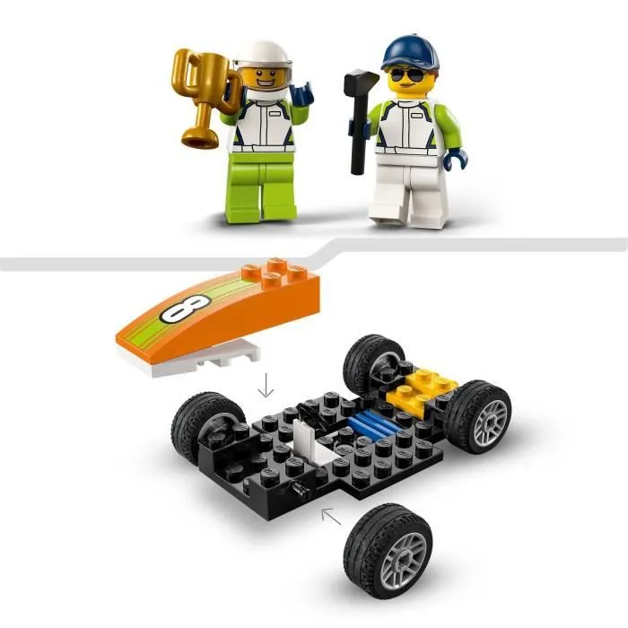 LEGO® 60322 City Great Vehicles La Voiture de Course, Jouets Créatifs Style Formule 1 pour Enfants +4 Ans, avec Minifigures-3