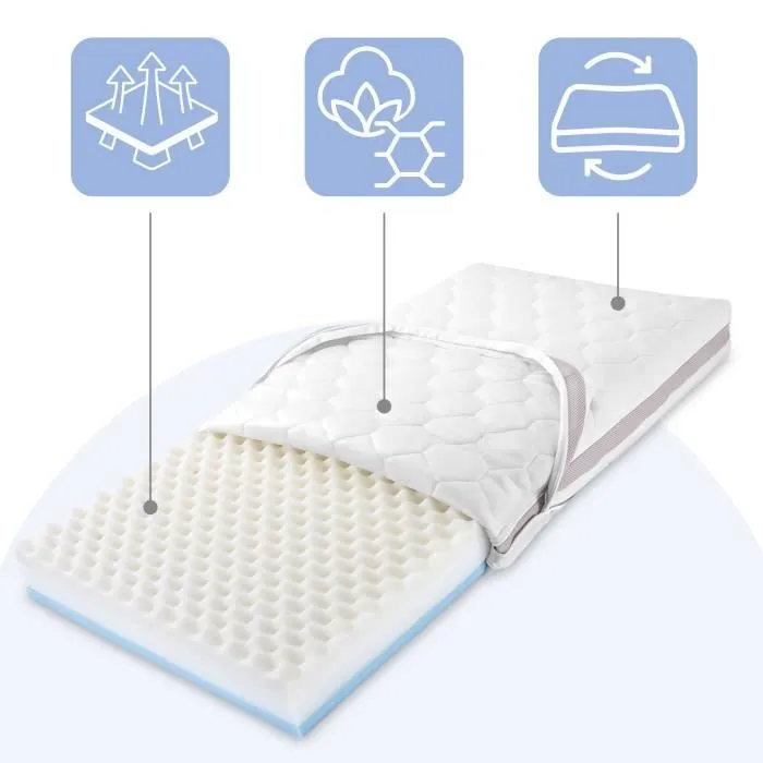 Matelas bébé lit de voyage matelas 120 x 60 x 11 cm matelas de voyage pour lit bébé matelas en mousse matelas enfant-2