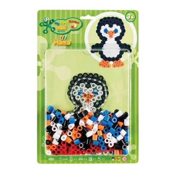 Blister perles MAXI GM Pingouin - HAMA - Réf 8938 - 250 perles - Pour enfants à partir de 3 ans-3