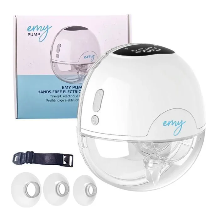 Emy Pump - Tire Lait Électrique Main Libre  | 6 tailles de Téterelles Incluses| silencieux et discret | Portable sans fil Autonome-0