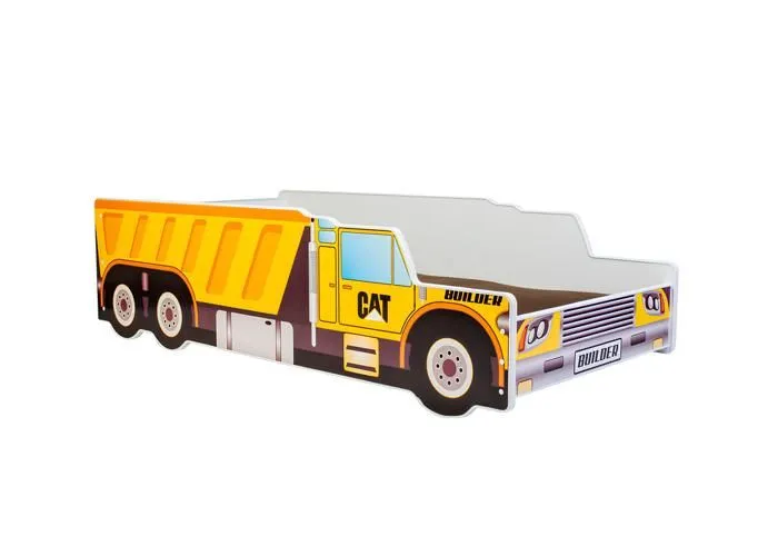 Lit enfant pour garçon Camion benne avec matelas et sommier inclus - 140 cm x 70 cm-0