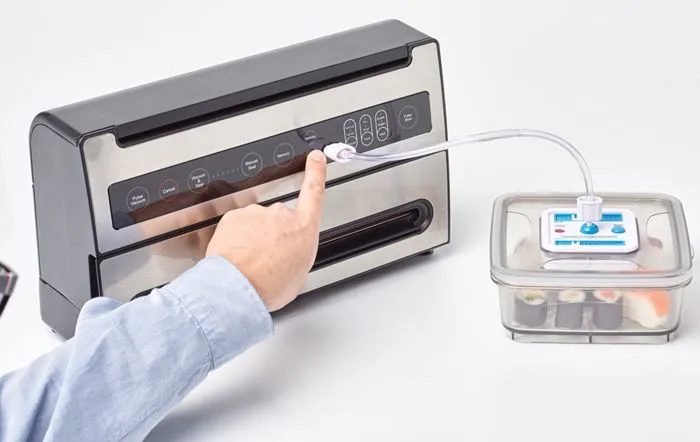 Machine Sous Vide Alimentaire - Sous Videuse Alimentaire - Compartiment du Rouleau - Gris - VertiVac Plus 5703 Solis-2