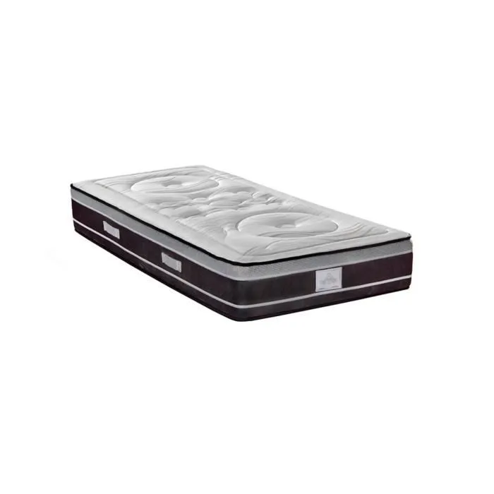 DIVIN - Matelas ressorts ensachés + sommier bois - ferme Blanc 90x200cm-3