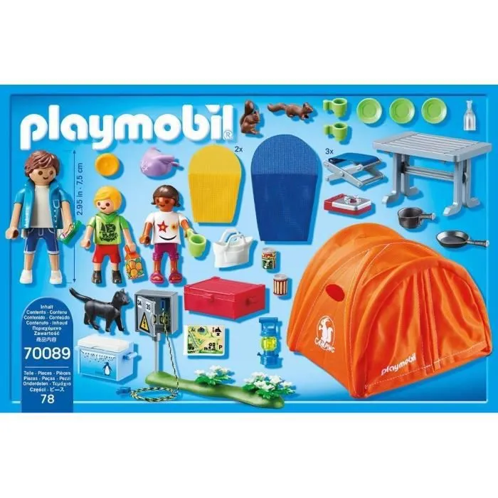 PLAYMOBIL - Family Fun Le Camping - Tente et campeurs - 78 pièces - Mixte - A partir de 4 ans-1