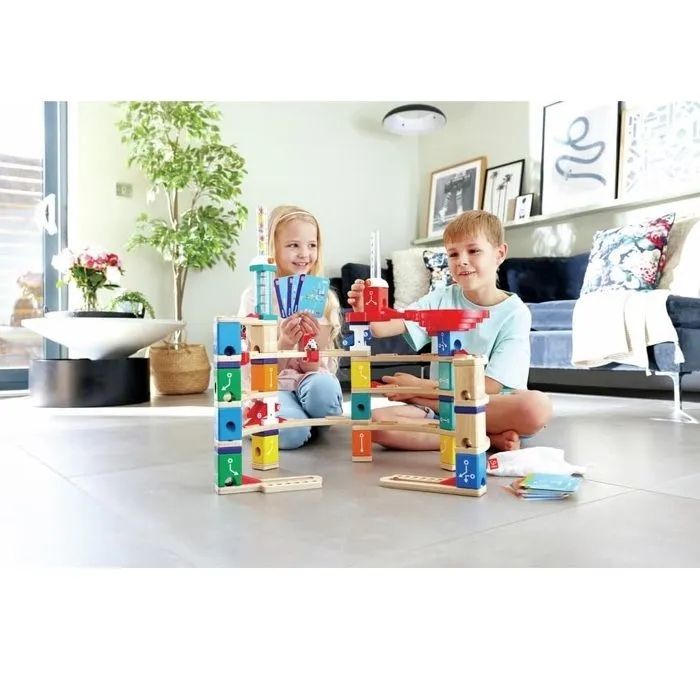 Hape - Circuit Billes en Bois Quadrilla Kit Codage Avanc - Kit 119 Pices, tages et Tourbillon - Jeu de Construction en Bois pou-3