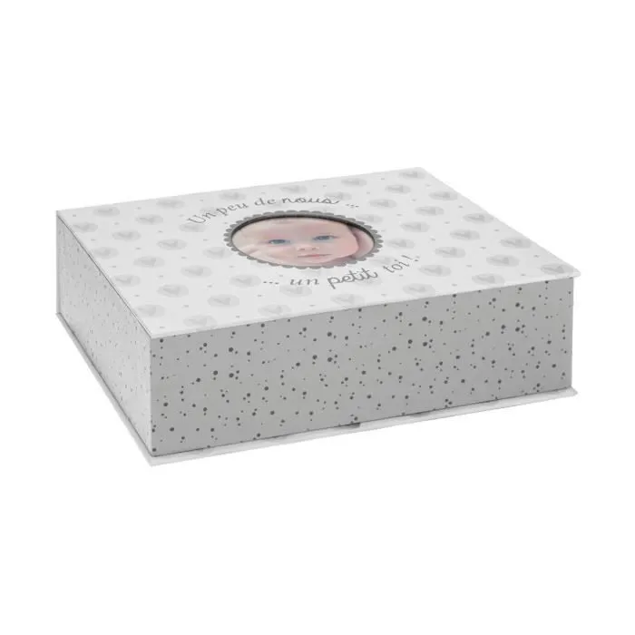 Atmosphera - Coffret naissance Gris Boite souvenir et Photo-0