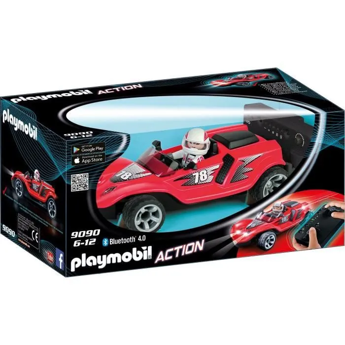 PLAYMOBIL 9090 - Voiture de Course Radiocommandée Rouge - Sports & Action-0