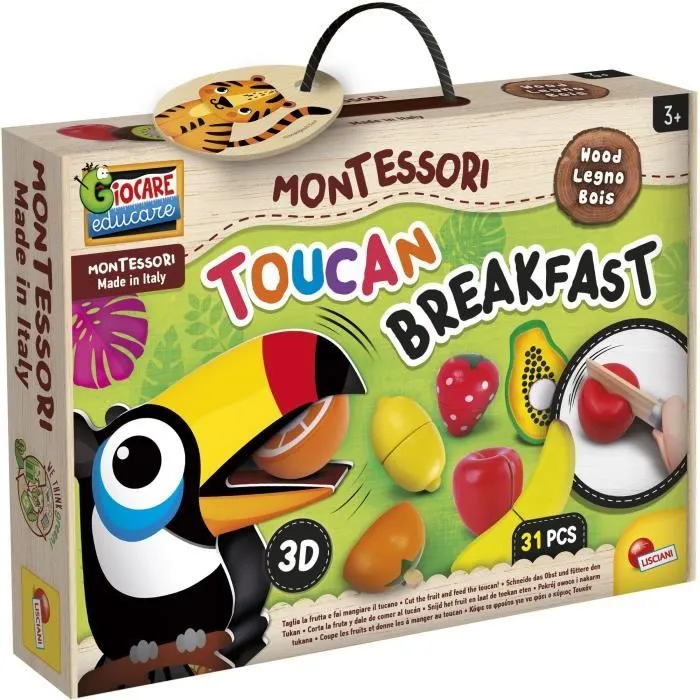 Toucan breakfast - jeu d'apprentissage en bois - basé sur la méthode Montessori - LISCIANI-0