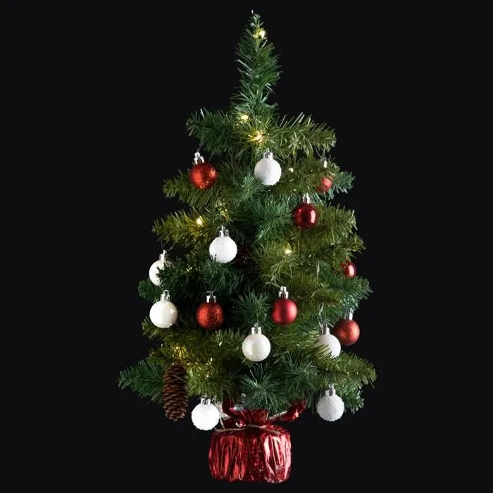 Feeric Christmas - Sapin de Noël artificiel avec décoration et guirlande lumineuse H 50 cm Multicolore-3