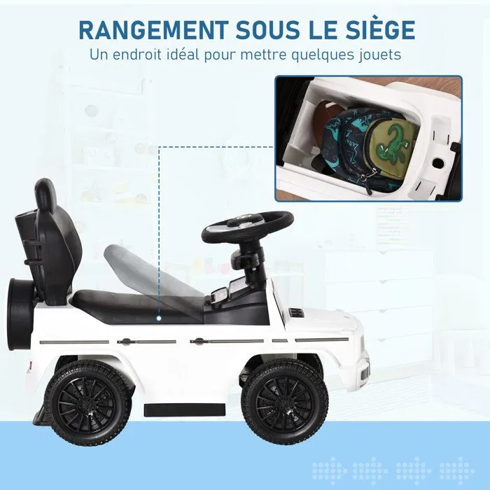 HOMCOM - voiture à pousser - PP - 85.5x40.5x95cm - blanc, noir-5
