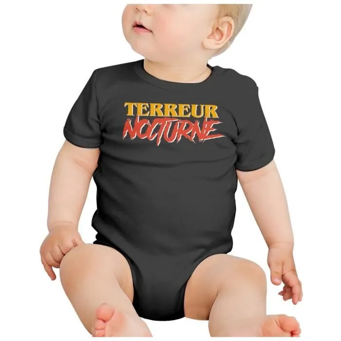 Body Bébé Manche Courte Noir Terreur Nocturne Halloween Blague Humour-1