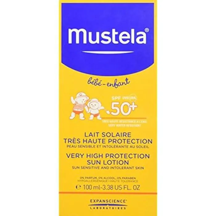 Lait Solaire - MUSTELA - SPF50+ - 100 ml - Hypoallergénique - Protection Bébé-1