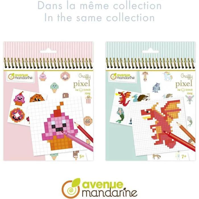 Carnet de coloriage "Graffy Pixel" - Animaux familiers - 24 feuilles-4