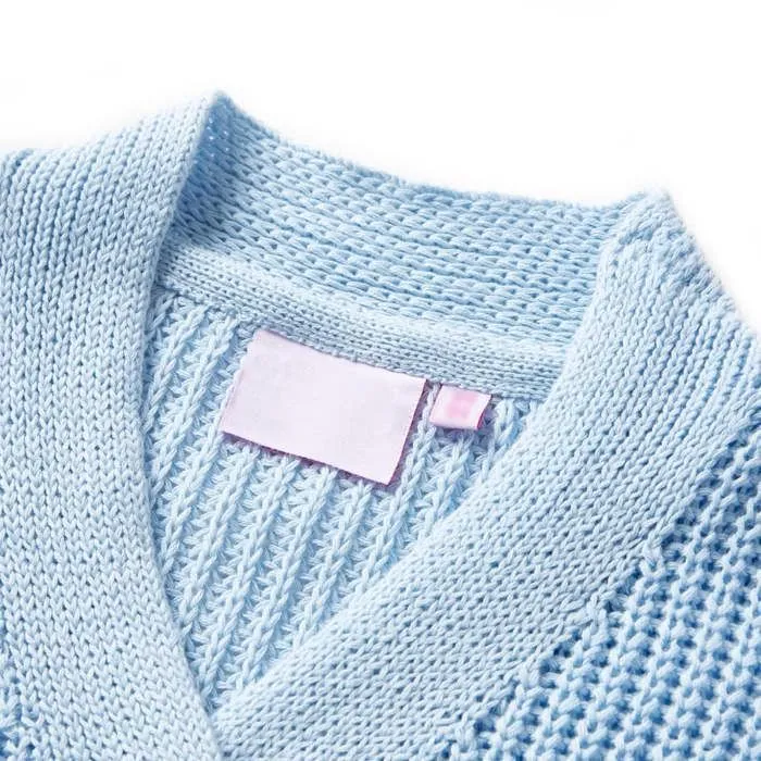Cardigan pour enfants tricoté bleu 5 dimensions disponibles-2