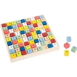 small foot 11164 Sudoku coloré "Educate" en bois, avec 81 cubes numérotés dans des couleurs vives, à partir de 6 ans. 11164-0