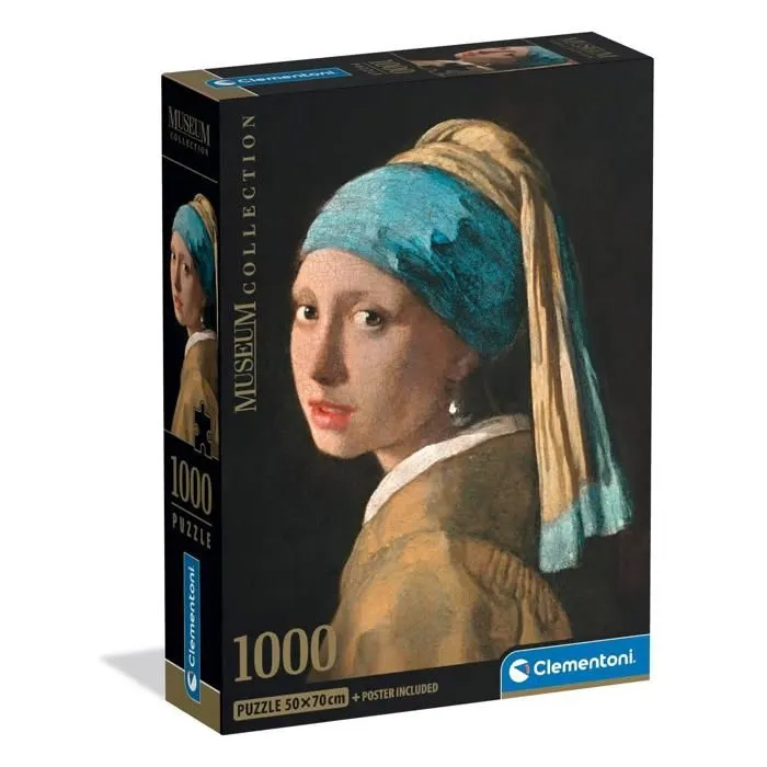 Puzzle Compact 1000 pièces : Vermeer - La Jeune Fille à la Perle-2