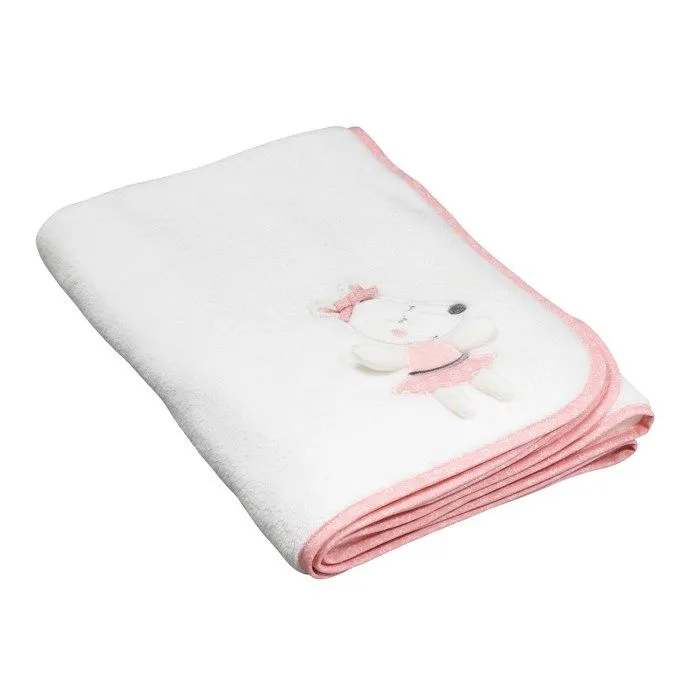 Couverture bébé - SAUTHON - Lilibelle - Blanc - 75x100cm - Polyester-0