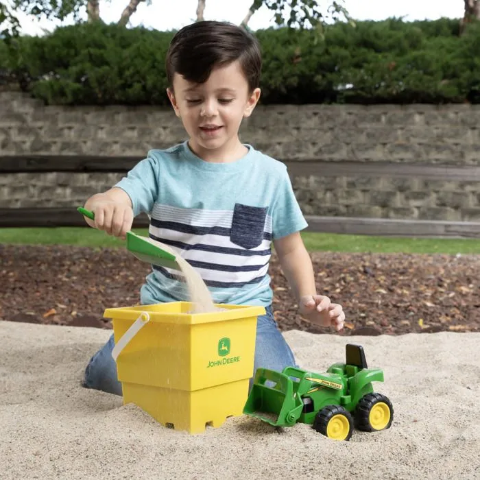 Ensemble bac à sable avec seau et Camion-Benne John Deere-1