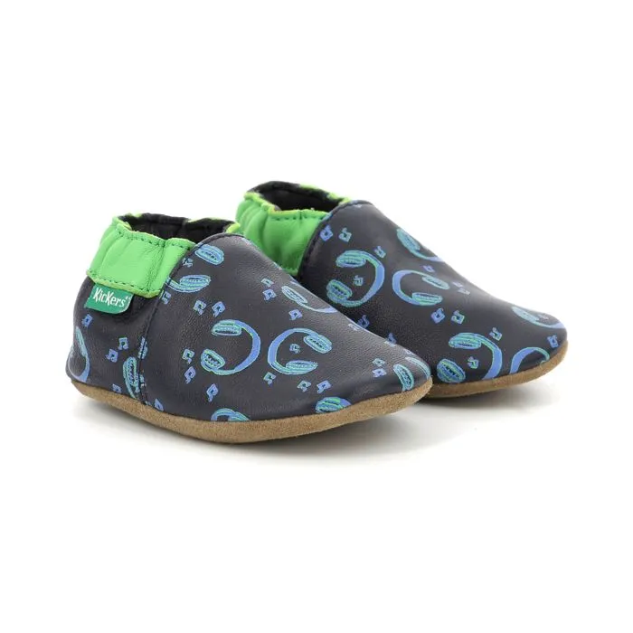KICKERS Chaussons Kickbaby Music Vert-1
