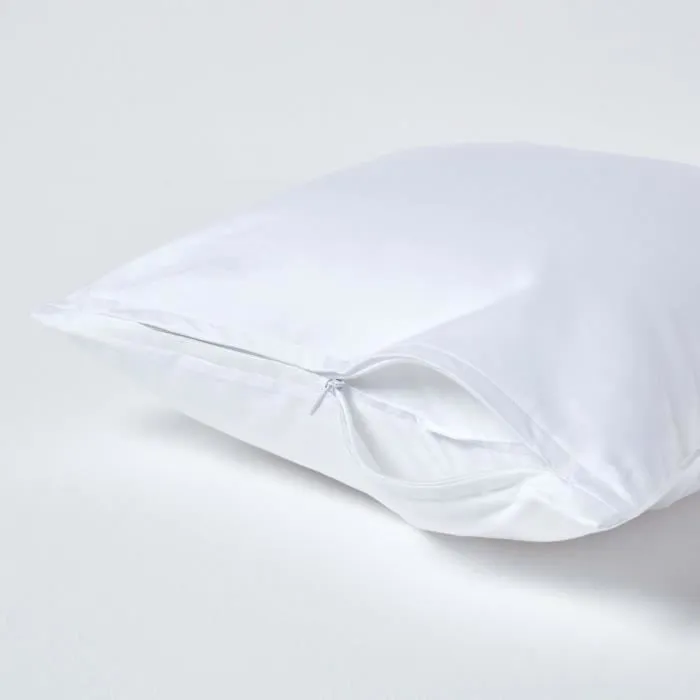 Taie d'oreiller 40x40 cm 100% satin de coton égyptien 1000 fils coloris Blanc-2
