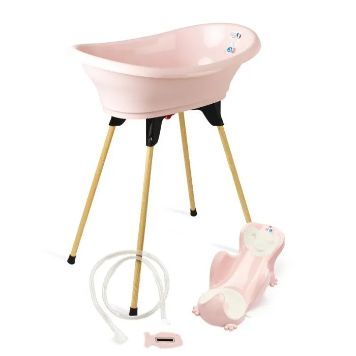 Pack baignoire THERMOBABY VASCO 5 en 1 Rose poudre - Fabriqué en France-3