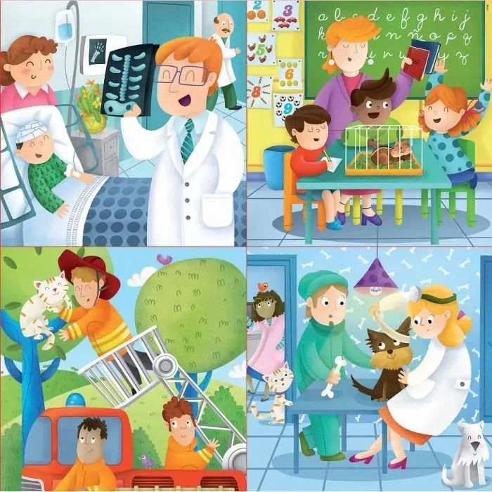 Puzzle Progressif EDUCA - Quand Je Serai Grand - 4 puzzles de 12 à 25 pièces - Thème Humains - Enfant-1