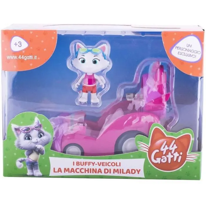 Voiture Smoby 44 Chats de Buffycats avec Personnage 8 cm - Blanc - Jouet pour Enfant de 3 Ans et Plus-3