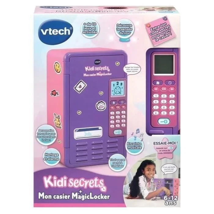 Casier MagicLocker VTECH KidiSecrets rose - 6-12 ans - Code secret à 6 chiffres-2