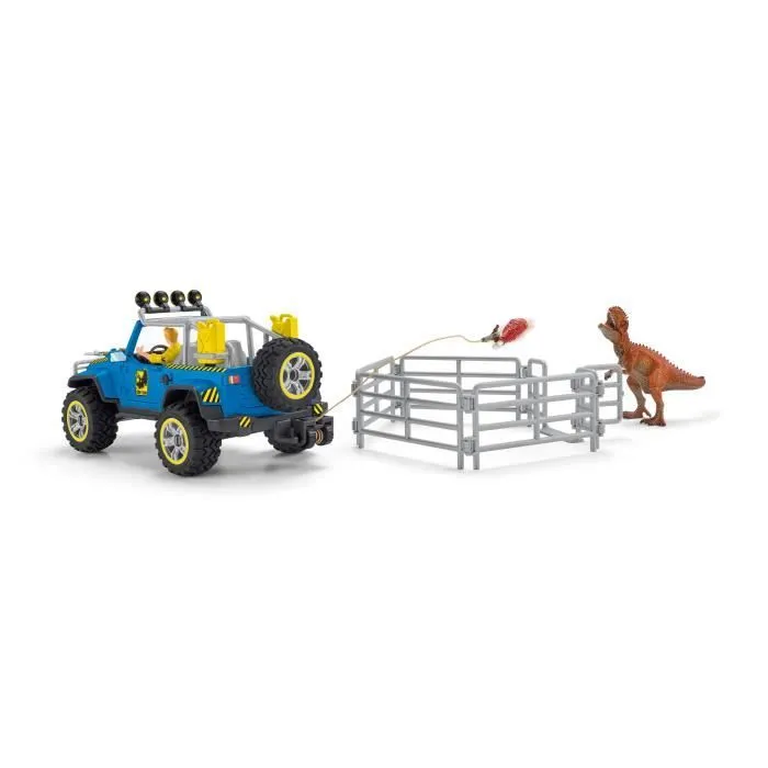 Coffret Voiture tout-terrain avec avant-poste Dino, jouet dinosaure pour enfants, dès 4 ans, Schleich 41464 DINOSAURS-2