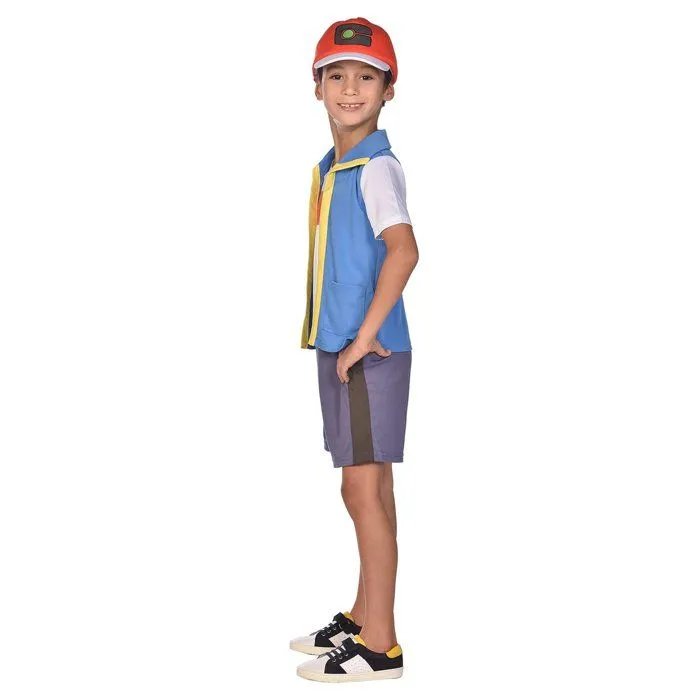 Déguisement Ash Ketchum junior en polyester blanc - AMSCAN - Licence Pokémon-1