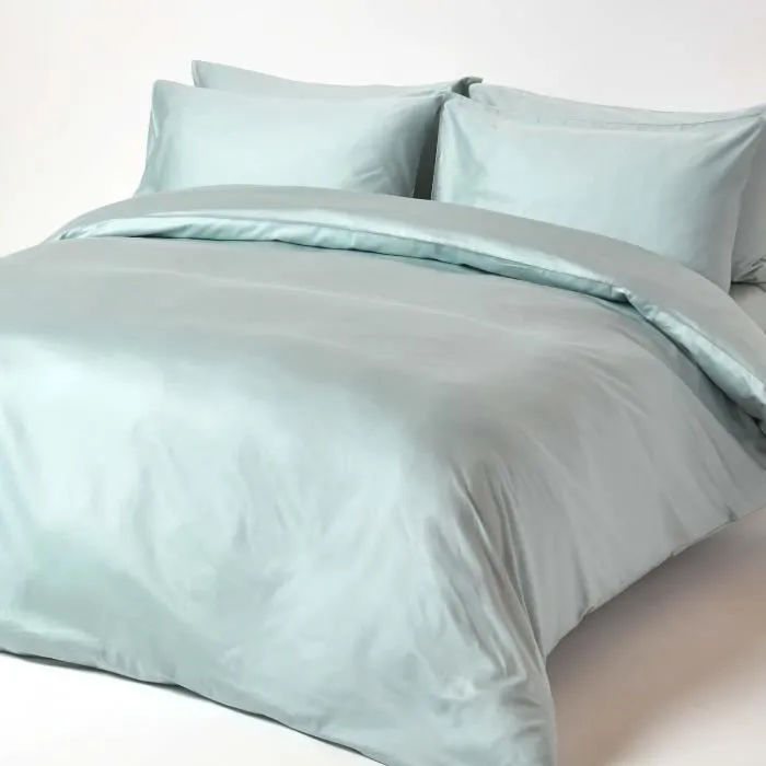 Drap-housse - Coton Égyptien - 160 x 200 cm - 400 fils - Bleu Givré - Biologique-2