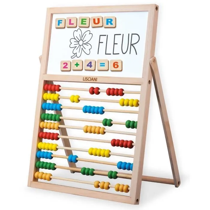 Mes premières compétences chevalet - Jeu Montessori - MONTESSORI - Tableau Double Face, Lettres et Chiffres Magnétiques-1