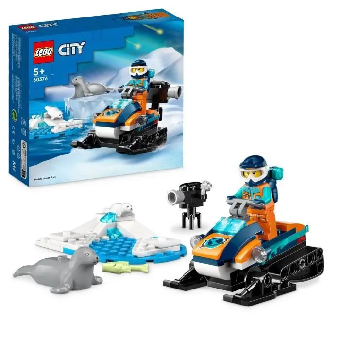 LEGO® City 60376 La Motoneige d’Exploration Arctique, Jouet avec Figurines de Phoques, et Véhicules-0