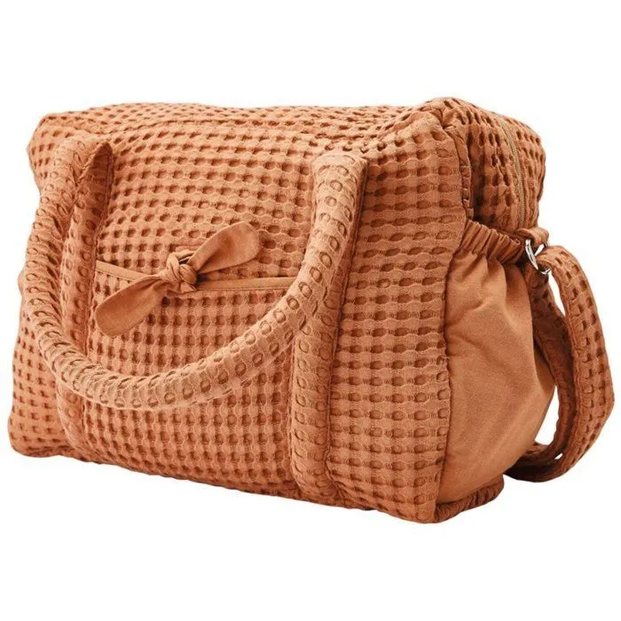 Bb&co - Sac à langer en coton gaufré - Camel - 28 x 42 cm-1