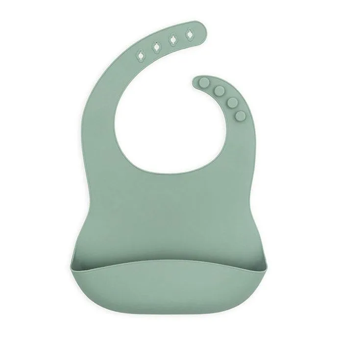 Bavoir en silicone JOLLEIN - Vert Cendré - Pour bébé - Taille unique-0