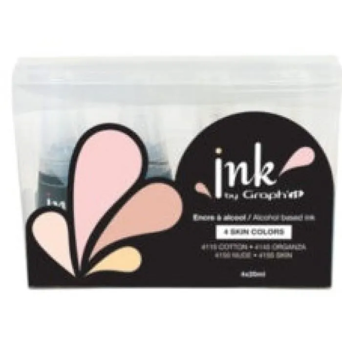 Recharge d'encre - GRAPH IT - Ink by Graph'it - 4 Recharges - Multicolore - Flacon 20ml-0