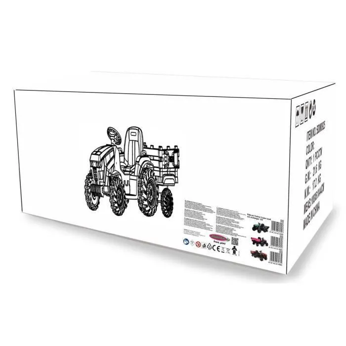 Tracteur électrique avec remorque - JAMARA - Super Load - 12V - Rose - Pour enfants 3 ans et plus-1