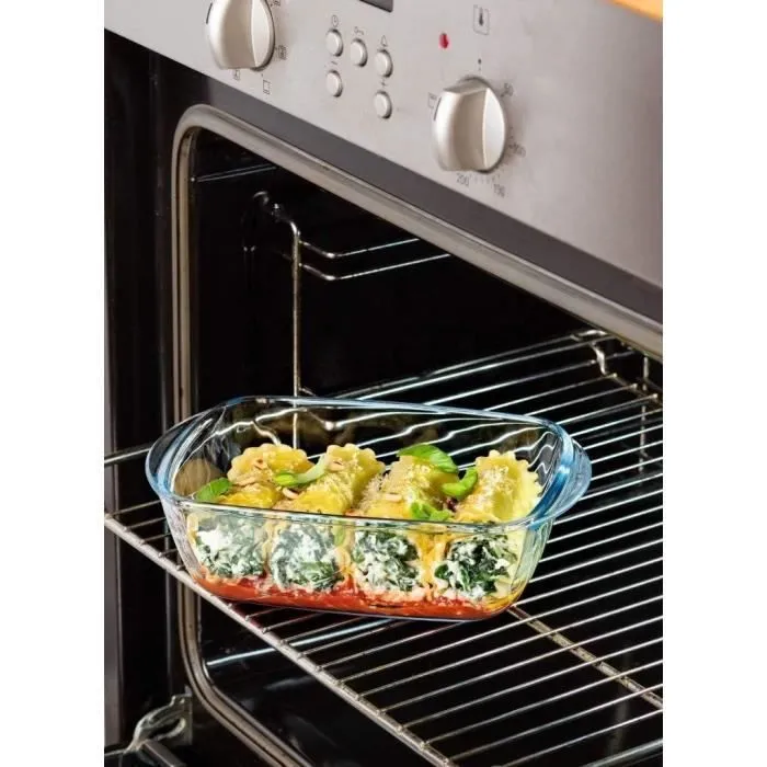 Boîte rectangulaire avec couvercle - PYREX - 1451025 - 28 x 20 cm - 2,5 L - Cook & Heat - Base en verre borosilicate-6