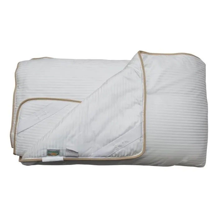Couette "Fjord Grand Hotel" Tempéré Jumelable Satin de coton rayé Lestra - Blanc - 220 x 240 cm pour lit 2 places-2