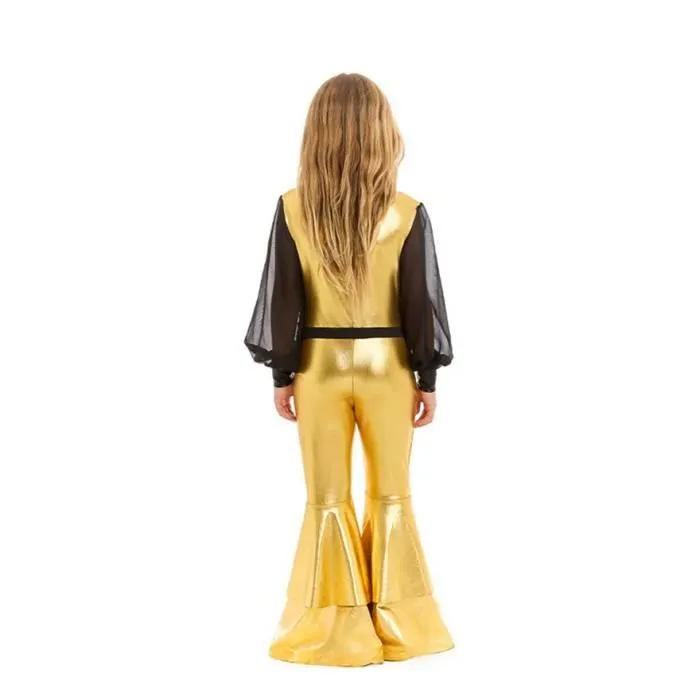 Partilandia Déguisement Disco Doré Fille (5-6 ans)-2