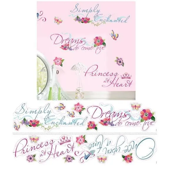 Stickers - Disney - Chambre Princesse - Pré-découpés - Repositionnables - 15 phrases-1