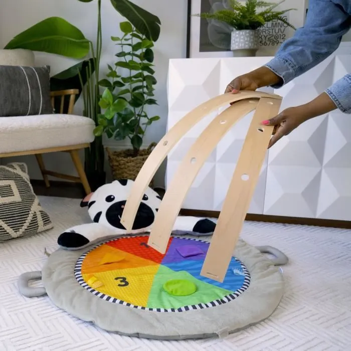 BABY EINSTEIN Tapis d'éveil Ocean Explorers - Zen le Zèbre, arche de jeu en bois et jouets multisensoriels-6