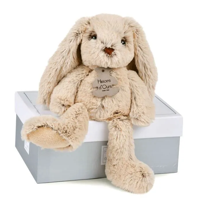 Peluche - HISTOIRE D'OURS - COPAINS CALINS - LAPIN BEIGE 25 CM - Intérieur - Bébé - Mixte-1