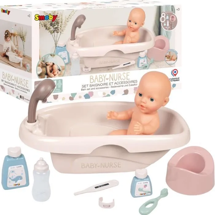 Baignoire pour bébé avec accessoires 9 articles-0
