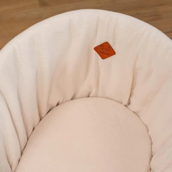 Couffin bébé avec Matelas Habillage et Drap Housse Beige Taille Unique-2