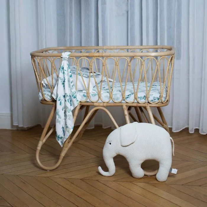 Grande peluche en coton tricot Eléphant Écru Taille Unique-3