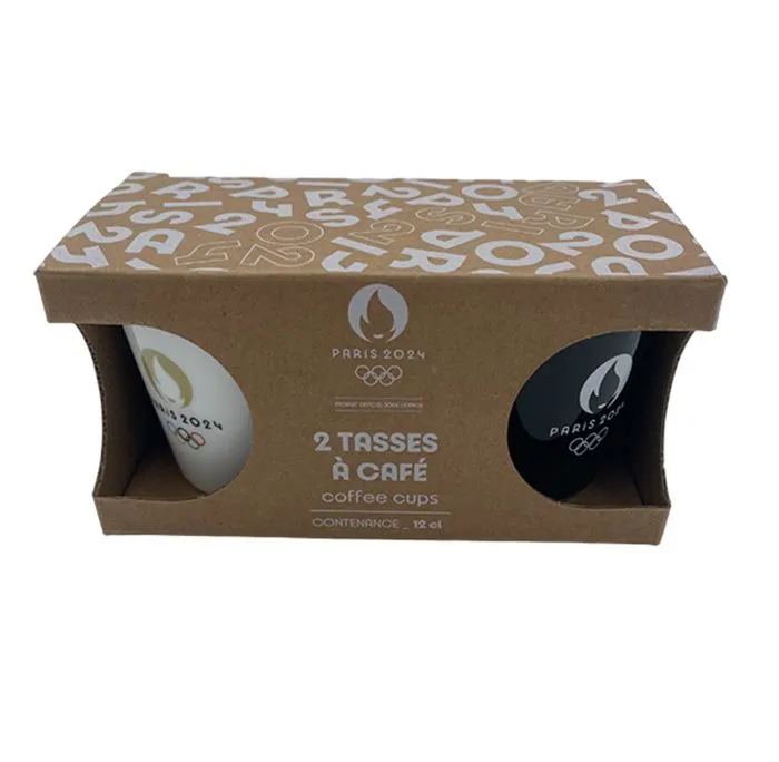 PARIS 2024 2 x tasse gobelet café expresso 12 cl - JO Collection officielle Jeux Olympiques et Paralympiques…-2