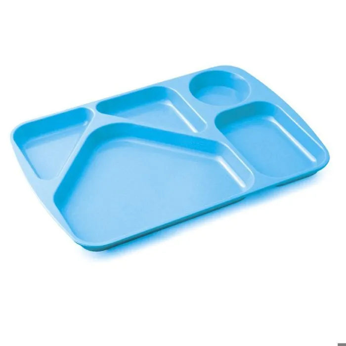 Plateau repas 5 compartiments, bleu-0